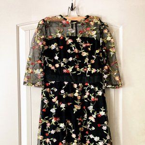 Floral Sheer Cocktail Dress | Maxi